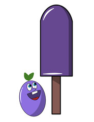 Uva feliz con helado de uva