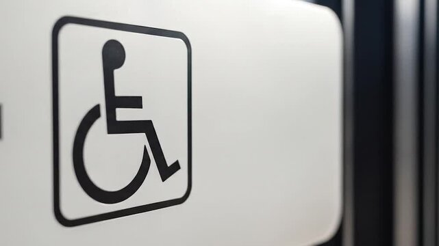 Accessible Directional Sign: Wheelchair Symbol and Arrow Guidance