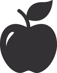 Black apple fruit silhouette icon vector illustration on white background