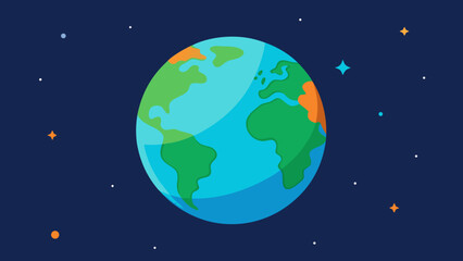 Fototapeta premium Our Amazing Planet Earth A Colorful Illustration of Global Geography