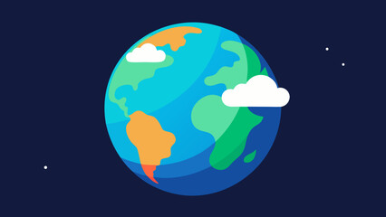 Naklejka premium Vibrant Earth A Colorful Illustration of Our Planet