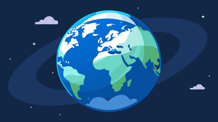 Fototapeta premium Stunning Illustration of Earth A Vibrant Planet in Space