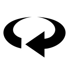 黒い左回りの矢印のイラスト