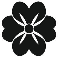 Abstract floral shape with four rounded petals in vibrant colors