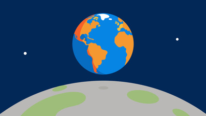 Fototapeta premium Stunning Earthrise A View of Our Planet from Lunar Orbit