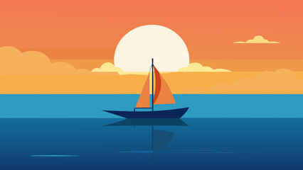 Naklejka premium sailing boat on the sea
