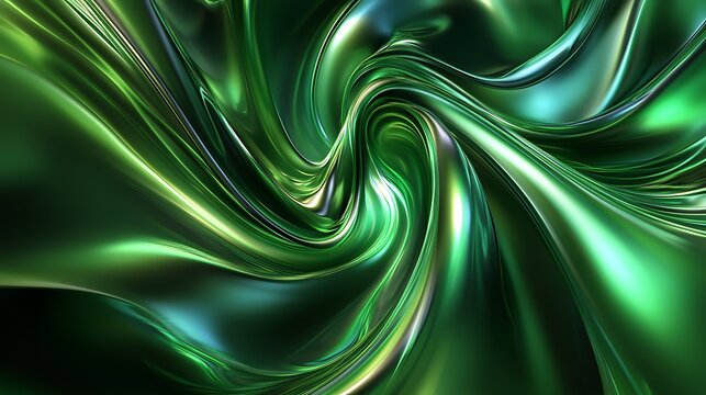 Abstract swirling green liquid