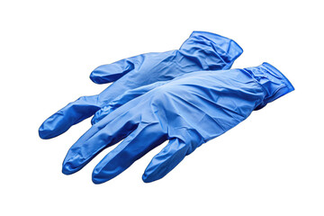 A Pair Of Blue Nitrile Gloves Isolated On A Transparent Background The Gloves Are Made Of A Thin Flexible Material And Are Designed For Use In A Variety Of Settings Including Medical Industrial And Fo