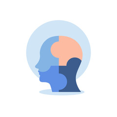 Mental health illustration. mental disorder fight against stress, depression, emotional burnout and other psychological problems. Psychotherapy concept. Vector illustration