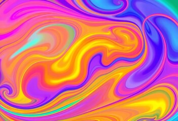Obraz premium Vibrant, swirling abstract shapes in joyful rainbow hues, positive, background