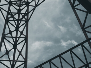 Steel frame texture for building and construction background	