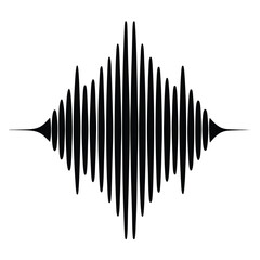Abstract symmetrical sound wave graphic with dynamic flowing lines and vibrant color potential