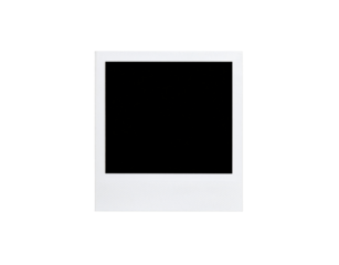 Isolated White Polaroid Frame with Textured Bottom Section.