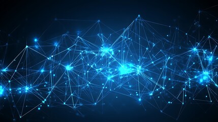 Obraz premium Abstract network of glowing lines and points (11)