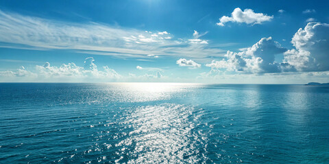 Fototapeta premium Summer sea. blue sky and Sea background. Backgrounds material. Blur. 