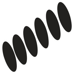 Seamless pattern of thin black ellipses arranged horizontally on a white background