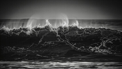 Ocean's power unleashed in dramatic black and white