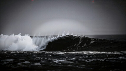 Ocean's power in dramatic black and white