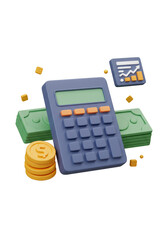 3D Calculator Finance Money Business Coin Investment Currency