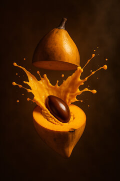 Eggfruit Splash with Thick Pulp in Cinematic Warm Light