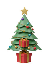 3D Christmas Tree with Gifts Festive Holiday Season Decoration