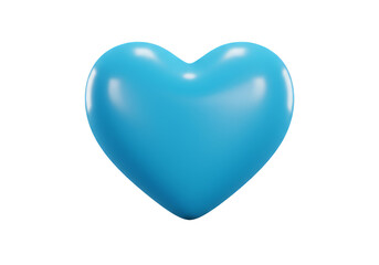 3d Blue Heart Render Love Symbol Transparent Background Design