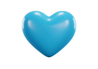 3d Blue Heart Render Love Symbol Transparent Background Design