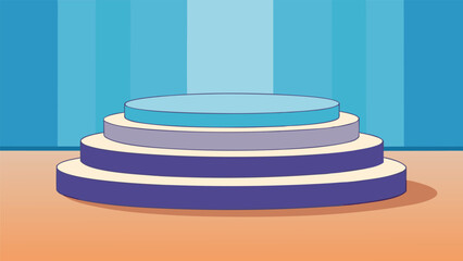 Floating Layered Podium with Smooth Matte Texture.