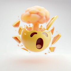 Exploding emoticon with a shockwave effect.