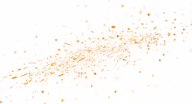 Dynamic Burst of Golden Sparks and Flecks in a Centralized Explosion.