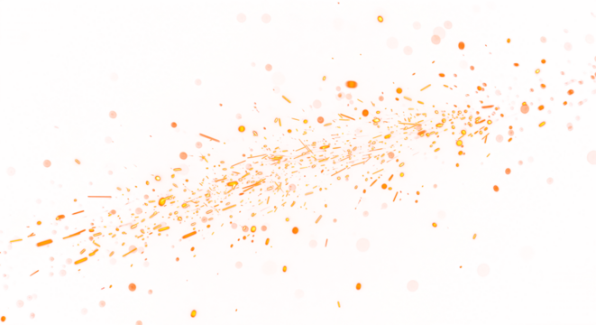 Dynamic Burst of Golden Sparks and Flecks in a Centralized Explosion.