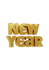 3D Gold New Year Text Shiny Metallic Celebration Festive Holiday