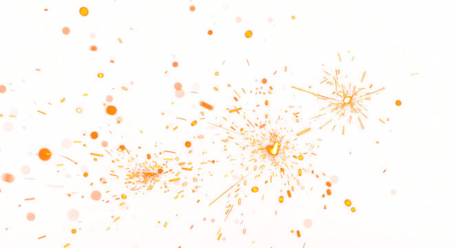 Dynamic display of vibrant orange sparks and embers in a celebratory burst.