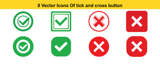 Red cross and green tick mark icons for approval or rejection