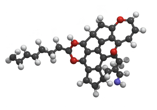3D Molecular Model with Transparent Background For Science And Chemistry