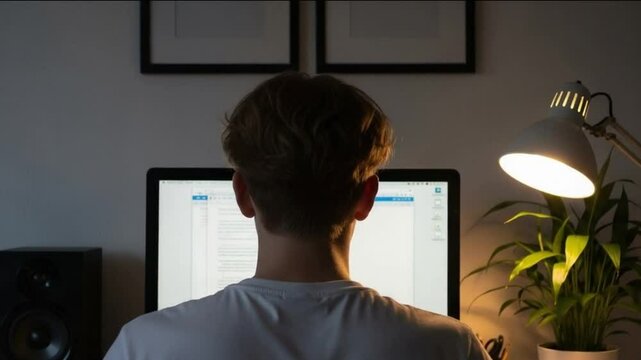 Overwhelmed Student Leaning on Desk with Cluttered Browser Tabs &ndash; Digital Overload