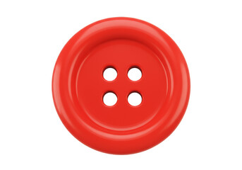 Fototapeta premium 3D Rendering Bright Red Button Clothing Sewing Fashion Design