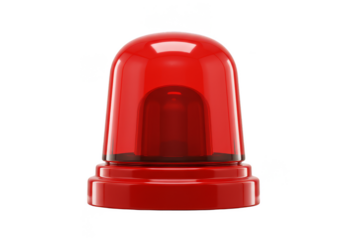 3D Rendering of Emergency Siren Light Red Beacon on Transparent