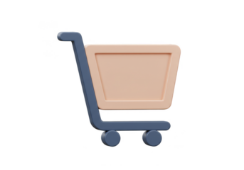 3d Rendering Shopping Cart Trolley for Commerce and Retail