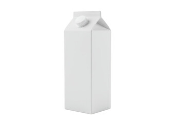 3D Rendering White Milk Carton Package Dairy Drink on Transparent Background