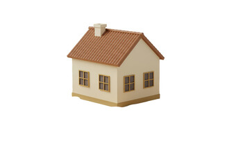 3D Tiny House Model Architecture Isolated Transparent Background
