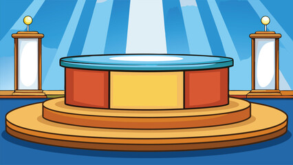 Modern Double Tier Rounded Podium with Glossy Highlights.