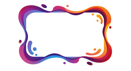 Abstract Frame Border with Colorful Splash Transparent Background