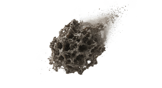 Abstract Particle Sponge Foam Texture with Transparent Background