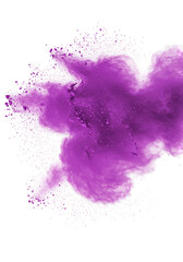 Abstract Purple Powder Explosion Isolated Transparent Background