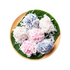 Thai coconut ball (Khanom Tom), Traditional Thai dessert made from boiled glutinous rice flour...