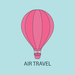Balloon on background. Color stylized illustration. Vector graphics.