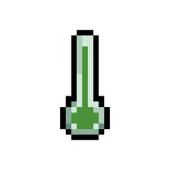 Pixel Art Green Thermometer Icon