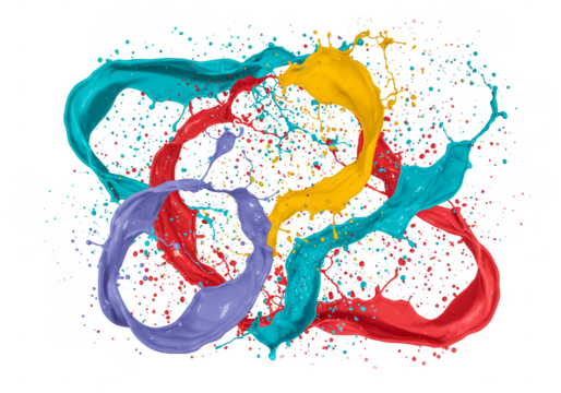 Abstract Paint Illustration with Colorful Liquid Motion Splash Background