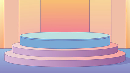 Soft Pastel Gradient Elegant Curved Podium.